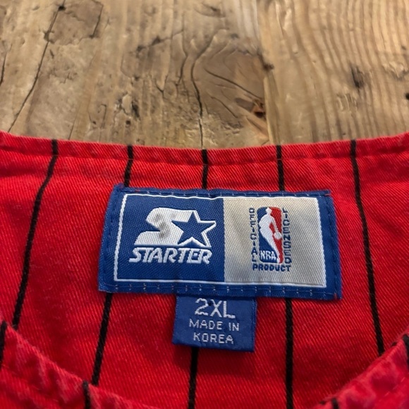 Vintage STARTER 90s Chicago Bulls Pinstripe Baseball Jersey 
Men’s XXL - Picture 3 of 13